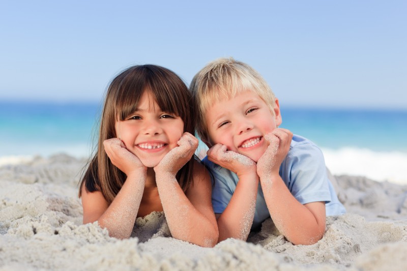Children at the beach